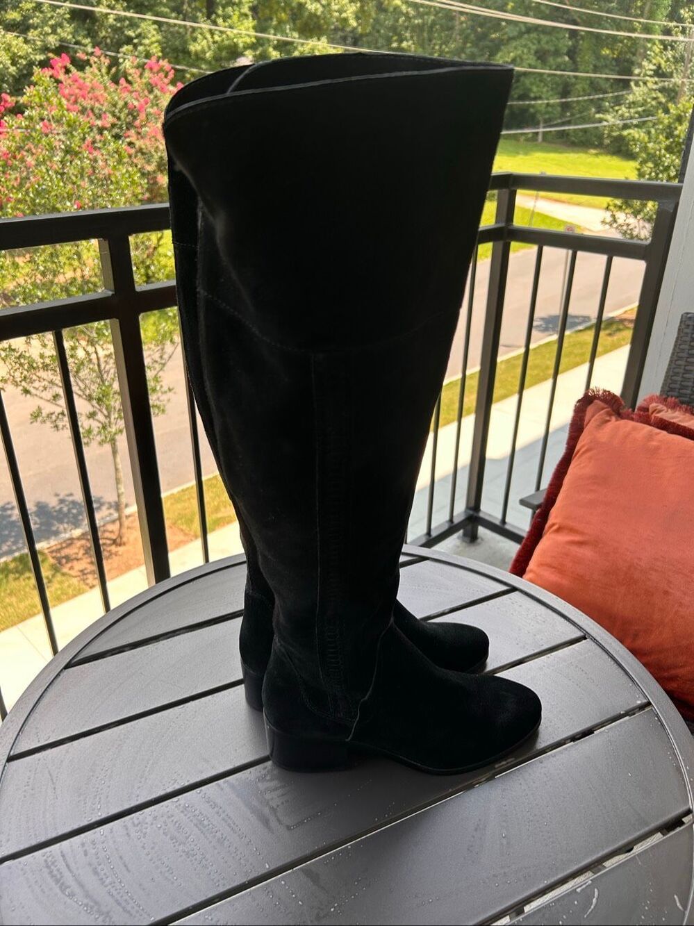 Vince Camuto Kreesell Knee High Boots Black Suede Size 7M